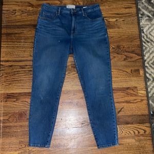 Everlane Distressed Curvy High Rise Cropped Skinny Jeans